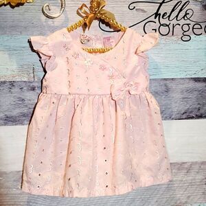 Little Lindsey Pink Eyelet Girls Dress, Sz 18M